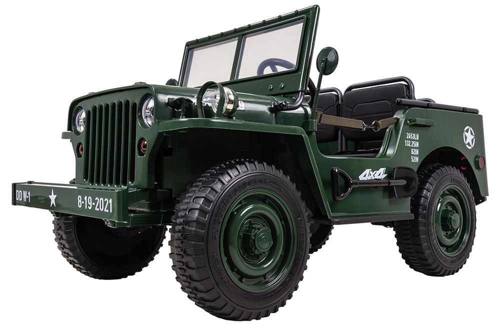 Willys jeep - Elektrisk barnebil - 3 seter -180 watt