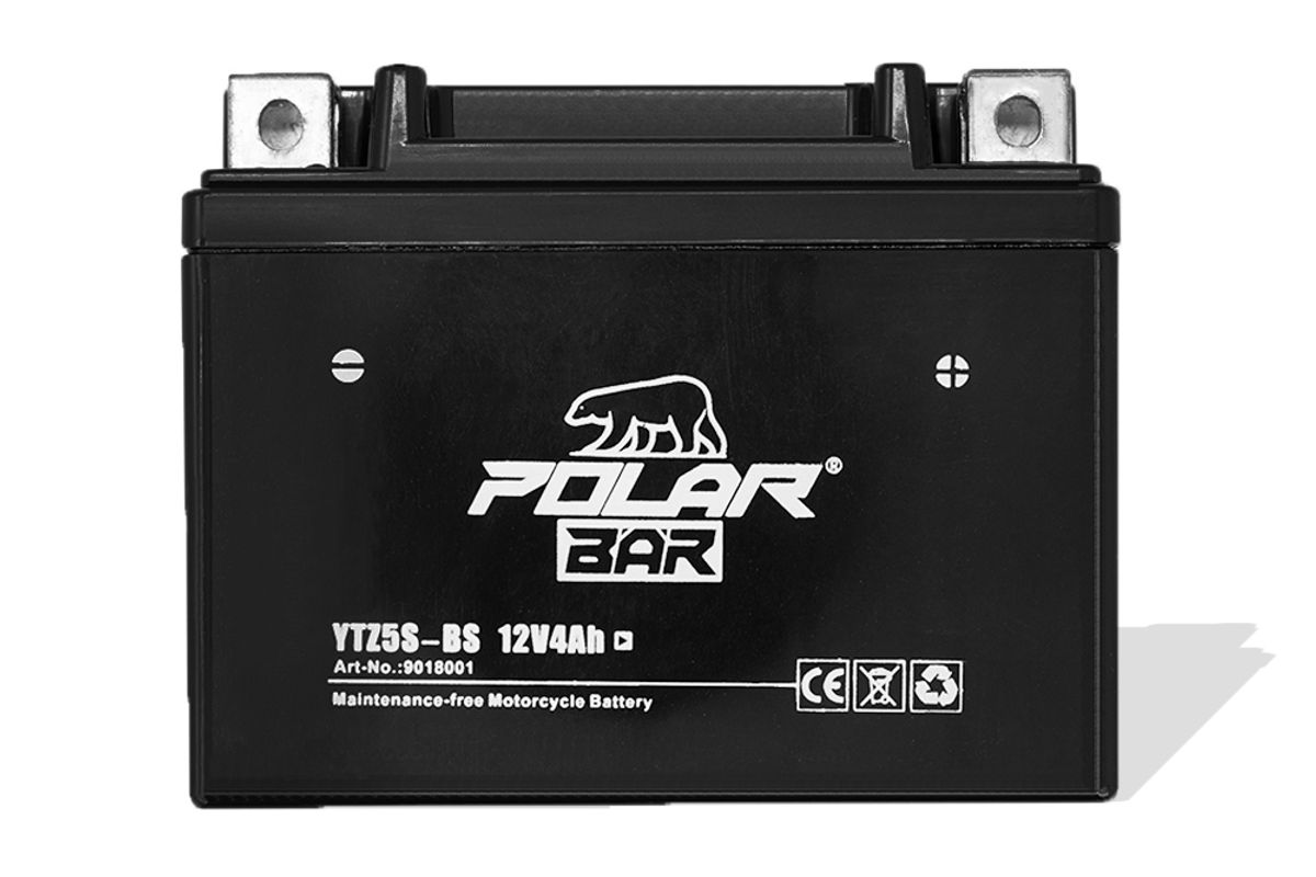 Polar Bär 12V 4Ah YTZ5S-BS AGM Startbatteri til MC og ATV