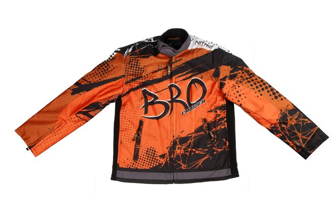Hovedbilde KIMO barne motocrossjakke med beskyttere oransje