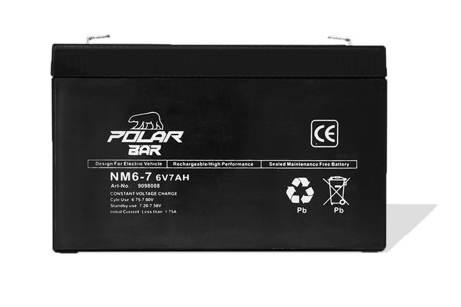 Hovedbilde 6V 7Ah Polar Bär AGM NM6-7 batteri til elbiler