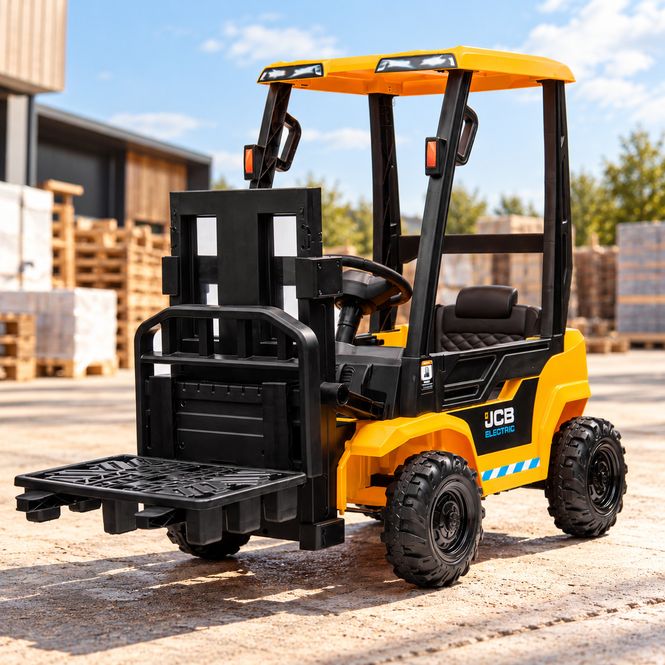 Hovedbilde JCB Gaffeltruck Elbil for barn 12V med ...