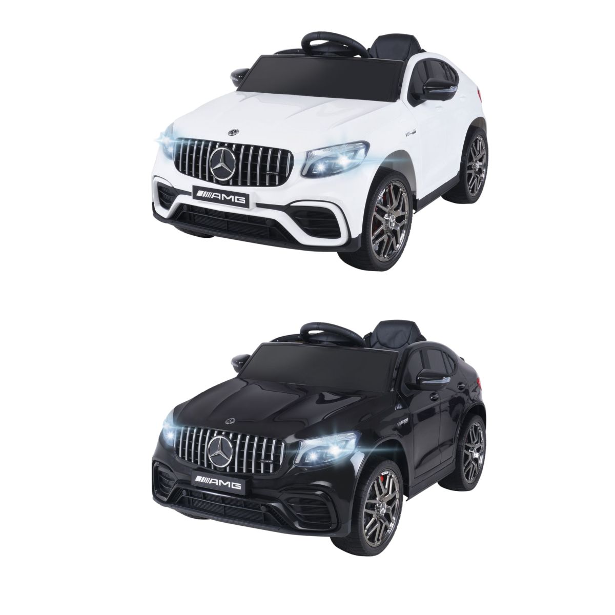 Elbil for barn Mercedes AMG GLC 63S Coupé - hvit/sort