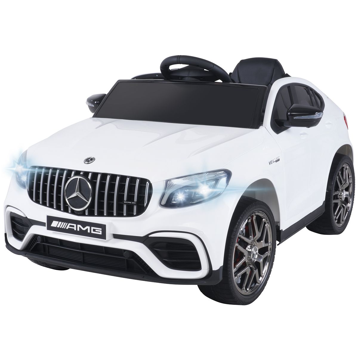 Elbil for barn Mercedes AMG GLC 63S Coupé - hvit/sort