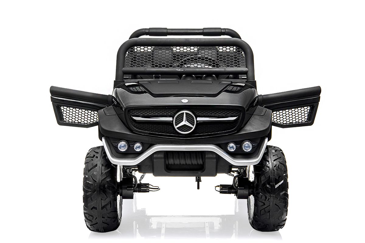 Mercedes Unimog barnebil 12V 4x4 2-seter med fjernkontroll og LED
