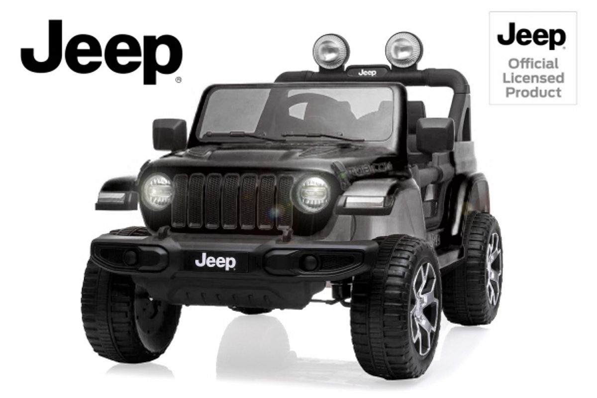 Jeep Wrangler Rubicon barnebil 12V 4x4 med LED og BT