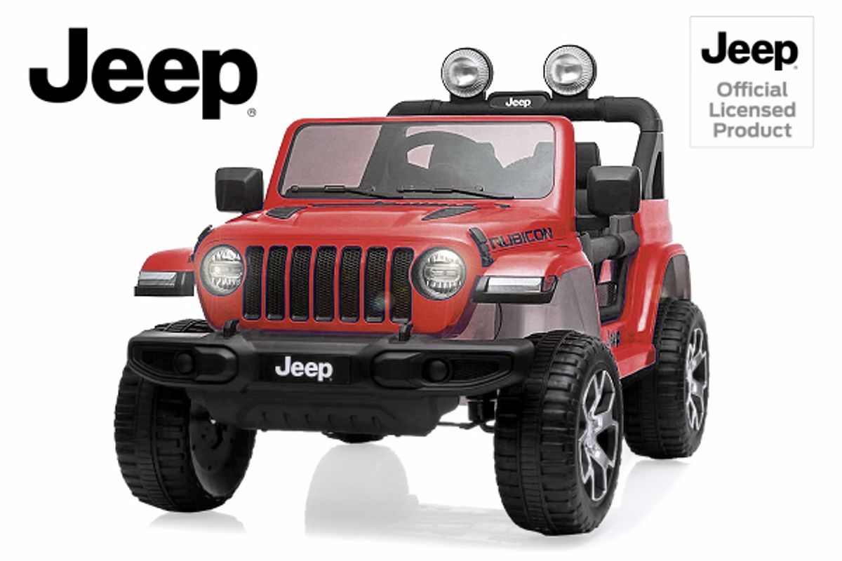 Jeep Wrangler Rubicon barnebil 12V 4x4 med LED og BT